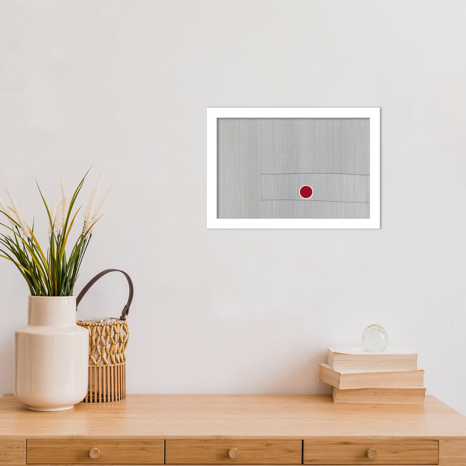 Grey Drawing Fifty Seven by Alex Dunn, White, 9" H x 13" W x 1" D