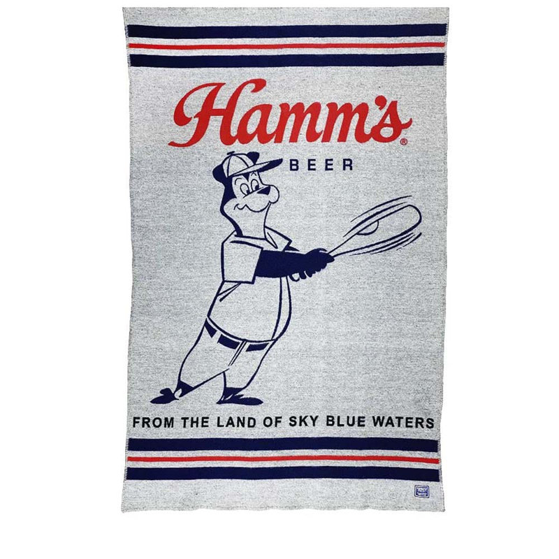 Jeté en laine Hamm's Beer Baseball Bear