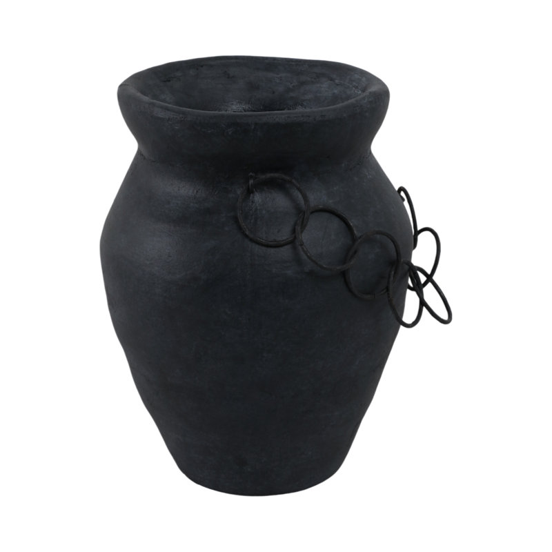 Handmade Clay Table Vase, 10" H x 8" W x 8" D