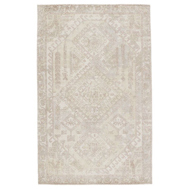 Tapis taupe clair tissé à la main Magers Southwestern, Rectangle 9 pi x 12 pi