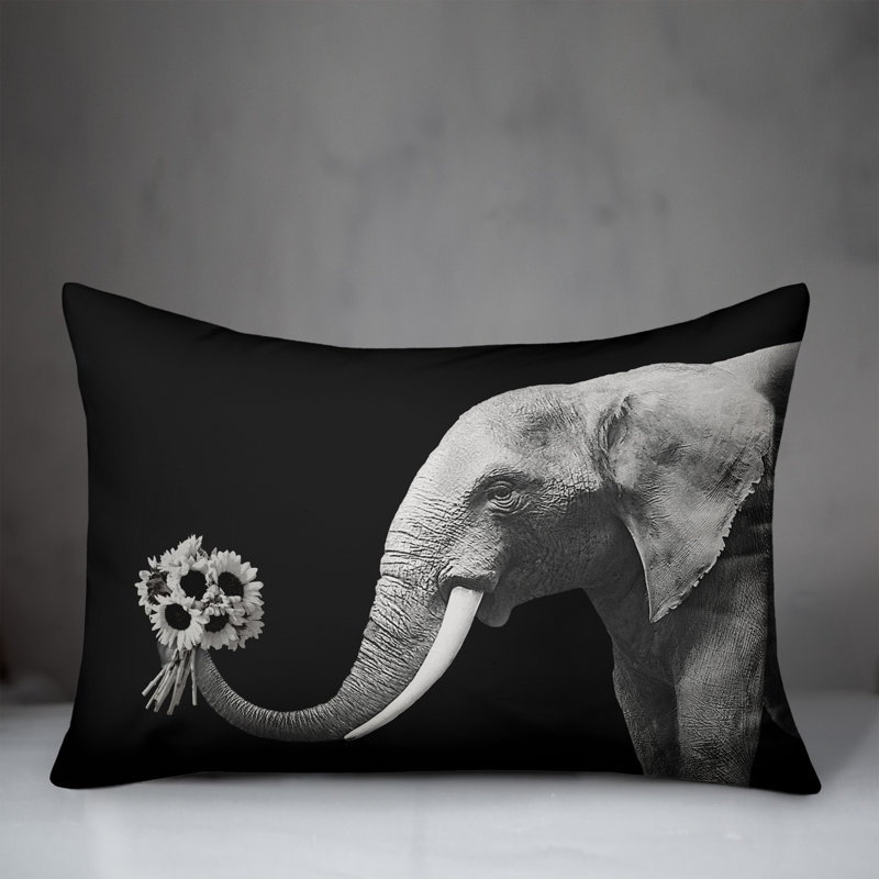 Elephant Bouquet Rectangular Pillow Cover & Insert