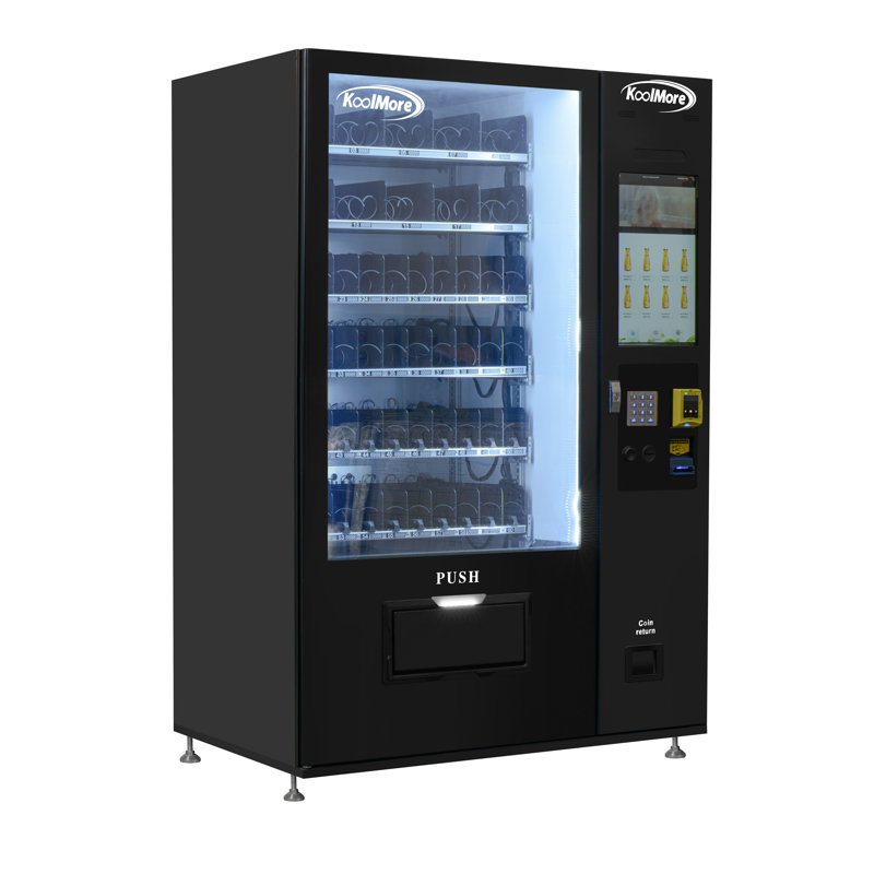 Refrigerated Snack Vending Machine 60 Slots and 22 IN. Touch Screen With CC Reader and Bill Acceptor