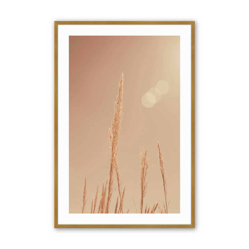 Motif d'herbes d'automne, Cadre doré poli, H 21,25 po x l 17,25 po x P 1,25 po