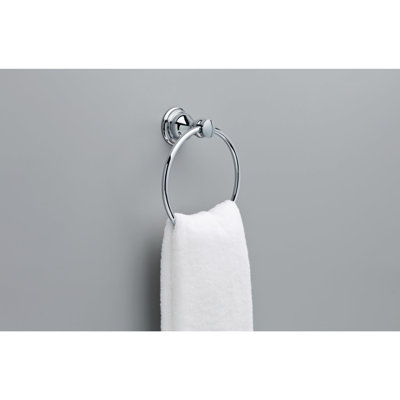 Anneaux à serviettes ronds, utilisables comme porte-serviettes, accessoires de cuisine et de salle de bain, 1 pièce. Plaqué chrome poli