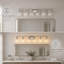 Applique murale 6 lumières en nickel nickel brossé pour salle de bain, verre cylindrique transparent-1713517558