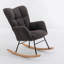 Fauteuil oscillant confortable en tissu Teddy pour chambre de bébé et salon, gris foncé-1001198811