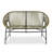 51.92'' Wide Curved Iron Loveseat-1967819224
