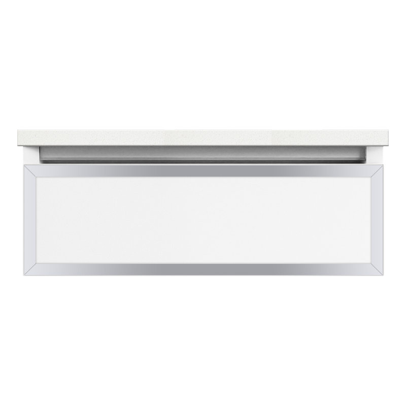 Profiles Framed 24" Bathroom Vanity Base Only, Tinted Gray Mirror/Chrome, Yes, Full Drawer