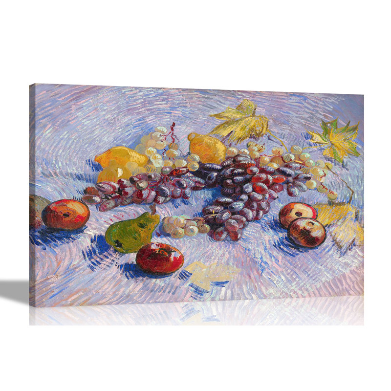 Apples, Pears, Lemons And Grapes by Vincent Van Gogh - Wrapped Canvas Painting, 60cm H x 86cm W x 18cm D