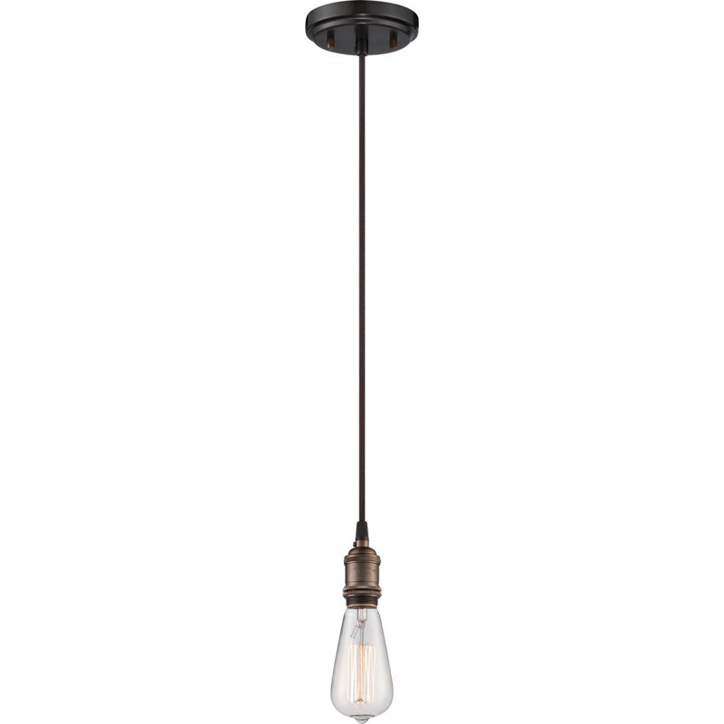 Luminaire suspendu à 1 lumière Lewandowski, Bronze rustique