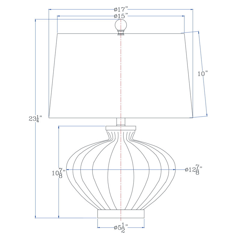 Ensemble de 2 lampes de table 23 po, base ronde en cristal, abat-jour en tissu blanc