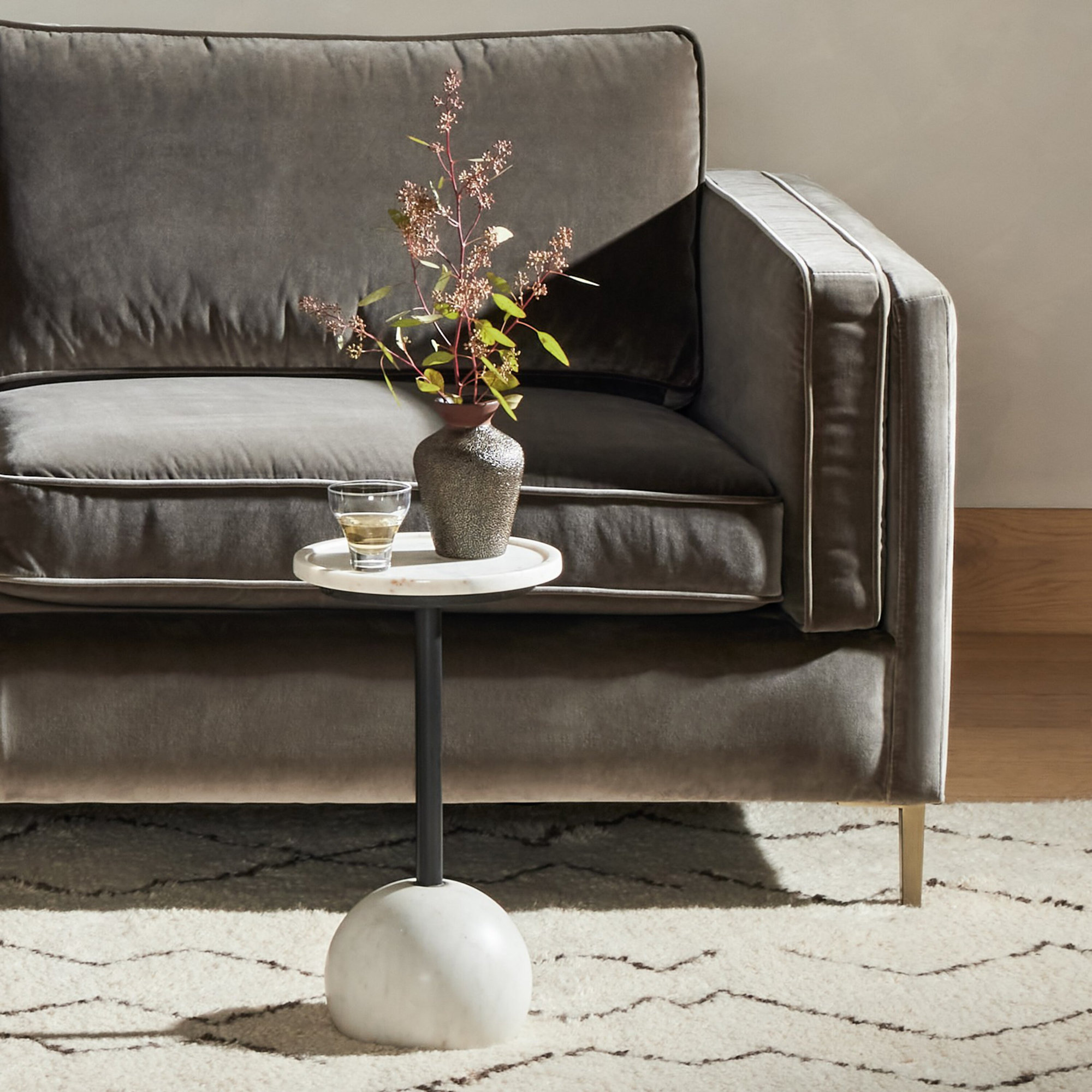 End Table, Polished White