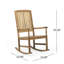 Chaise berçante rustique avec lattes extérieures en bois traditionnel et siège confortable