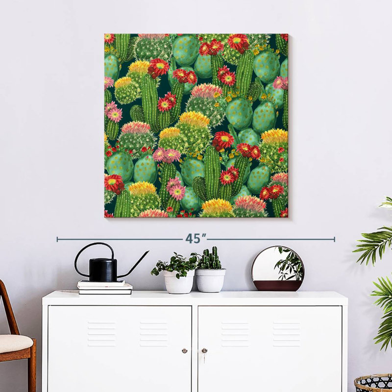 Colorful Cactus, 30" H x 30" W