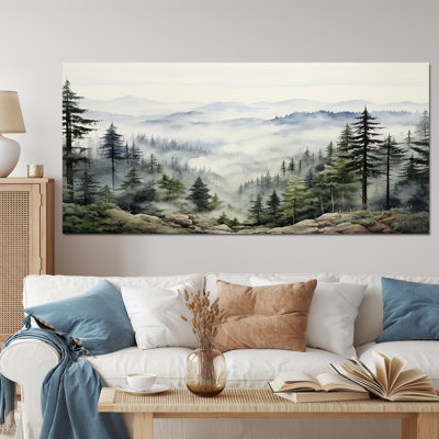 Pine Tree Misty Mountain I - Tree Pine Canvas Art