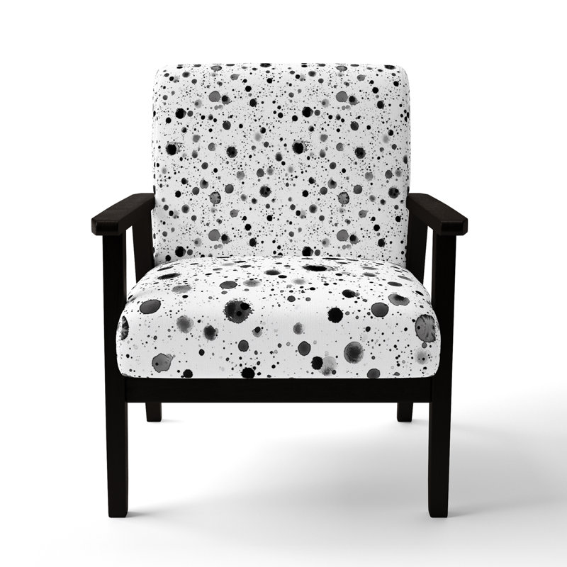 Chaise rembourrée Modern, Accoudoirs carrés noirs