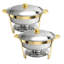Réchaud rond empilable rond - Serveur de buffet en acier inoxydable à conservation de la chaleur pour les fêtes-532528274