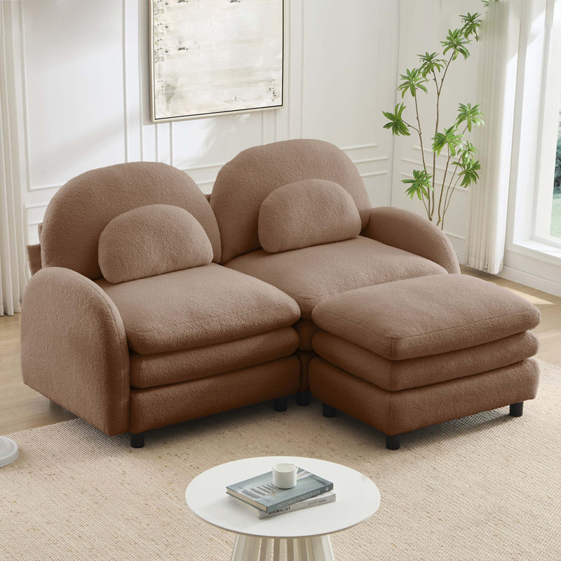 Canapé modulaire en tissu Teddy, Chameau