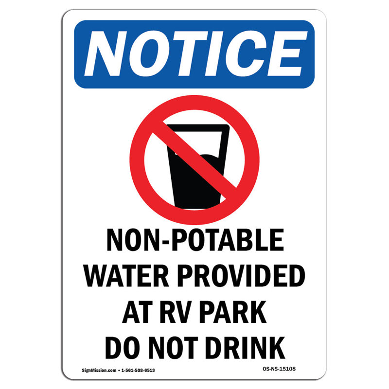 Panneau d'eau non potable