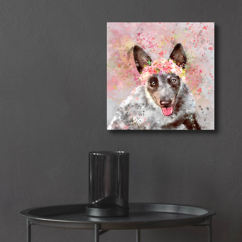 Art mural en verre épique «Flower Crown, H 12 po x l 12 po x P 0,13 po
