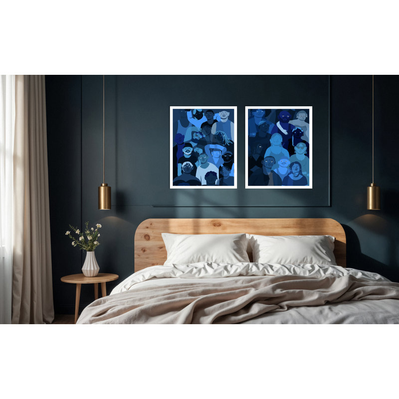 Good Good Black Art - «Not Really Here & Still Not Really Here», art mural Diptych par Corey Wash | Prêt-à-accrocher, 2 pièces, impressions encadrées 