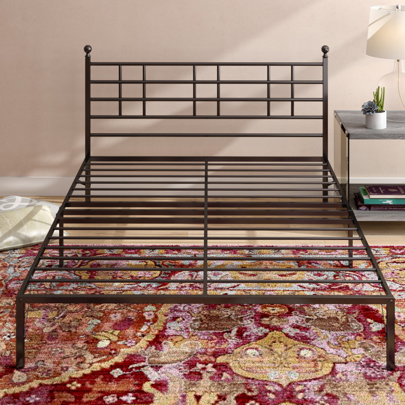 Steel Platform Bed Frame, Twin, White