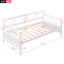 Lit de jour moderne simple en bois massif, canapé-lit multifonctionnel avec finition blanche, durable et peu encombrant-118390215