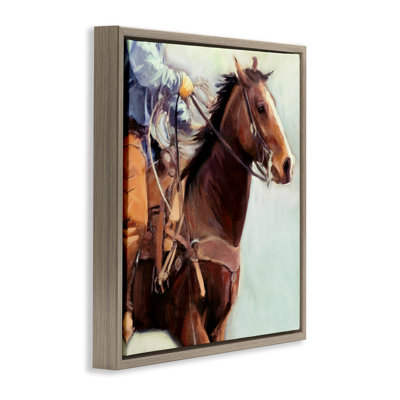 Art mural sur toile flottant au galop par Cowboy de l'Ouest par Nina Blue