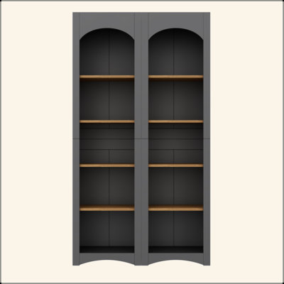 Free Standing 5 Tier Bookshelves, Bookcases Set Of 2, Farmhouse Two-Tone Storage Cabinet With Adjustable Shelves, Modern 72"H Kitchen Pantry Cabinet For Living Room, Home Office