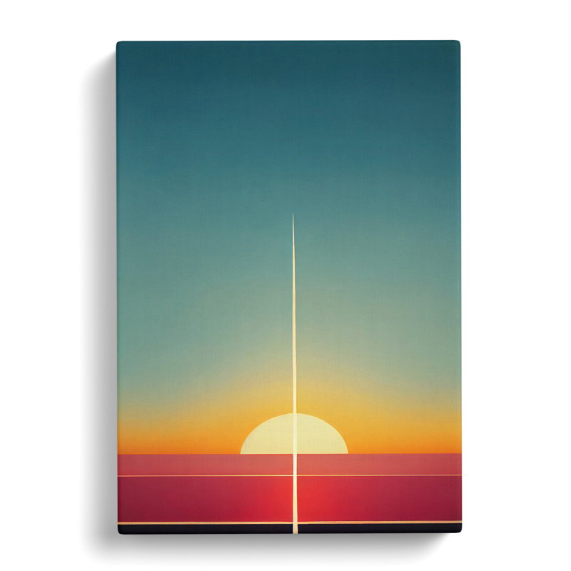 Fansler Japanese Sunset Minimalism - Wrapped Canvas, 50cm H x 35cm W x 3cm D