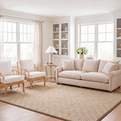 Tapis géométrique en sisal avec latex Jaquavion
