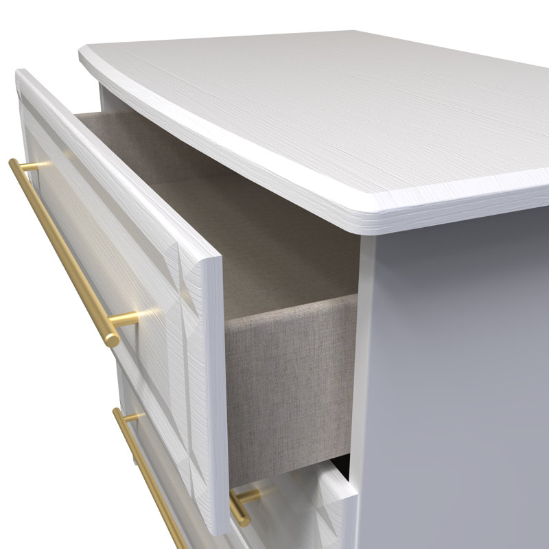 Fully Assembled Teter 3 - Drawer Chest of Drawers, White Ash