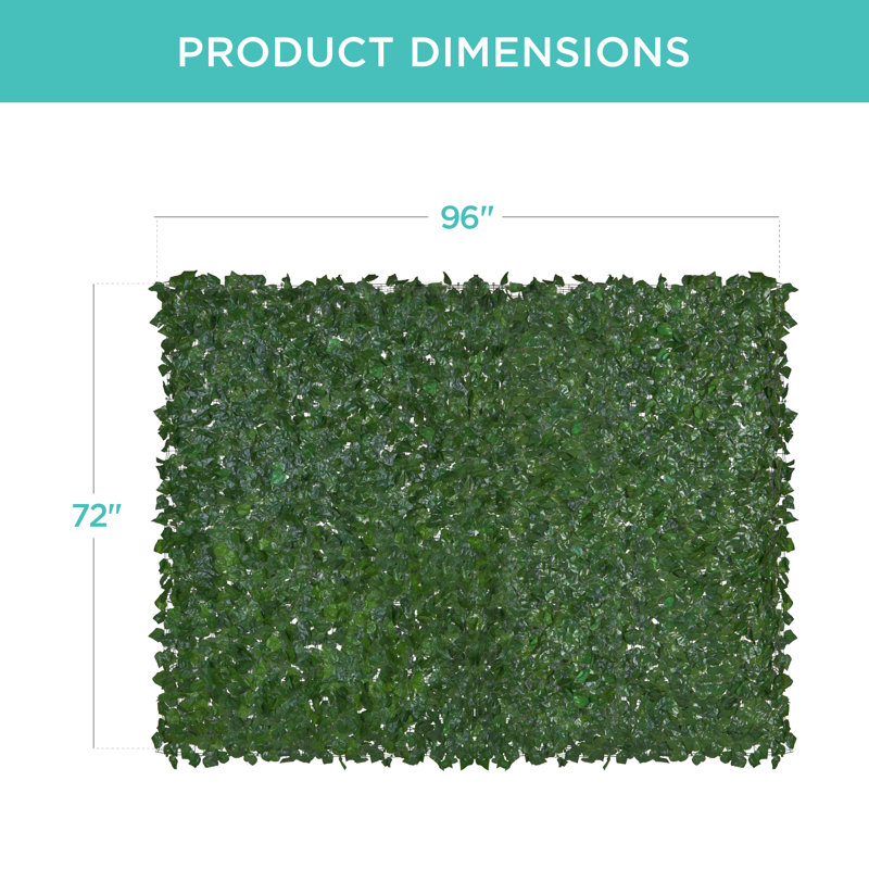 96" x 72" Green Faux Ivy Privacy Fence Screen