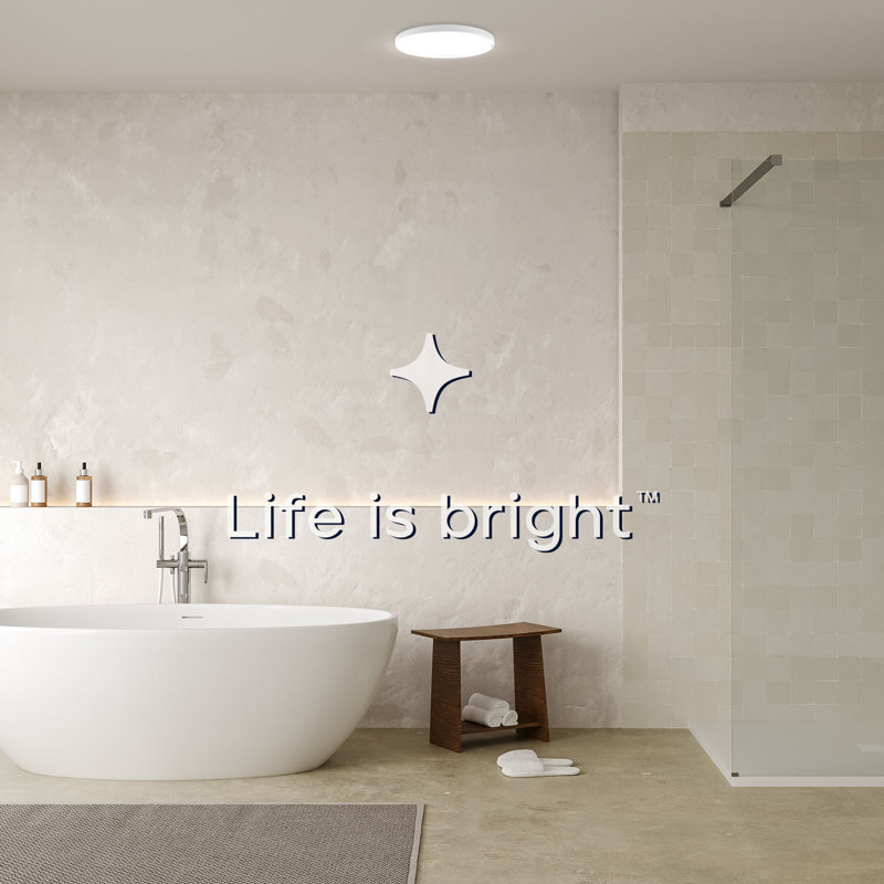  15-Inch LED Flush Mount Ceiling Light with Photocell Sensor, Bi-Level PIR Motion Detection, 5CCT, 2500LM, 30W, CRI90, Wet Rated, ETL 6 Pack