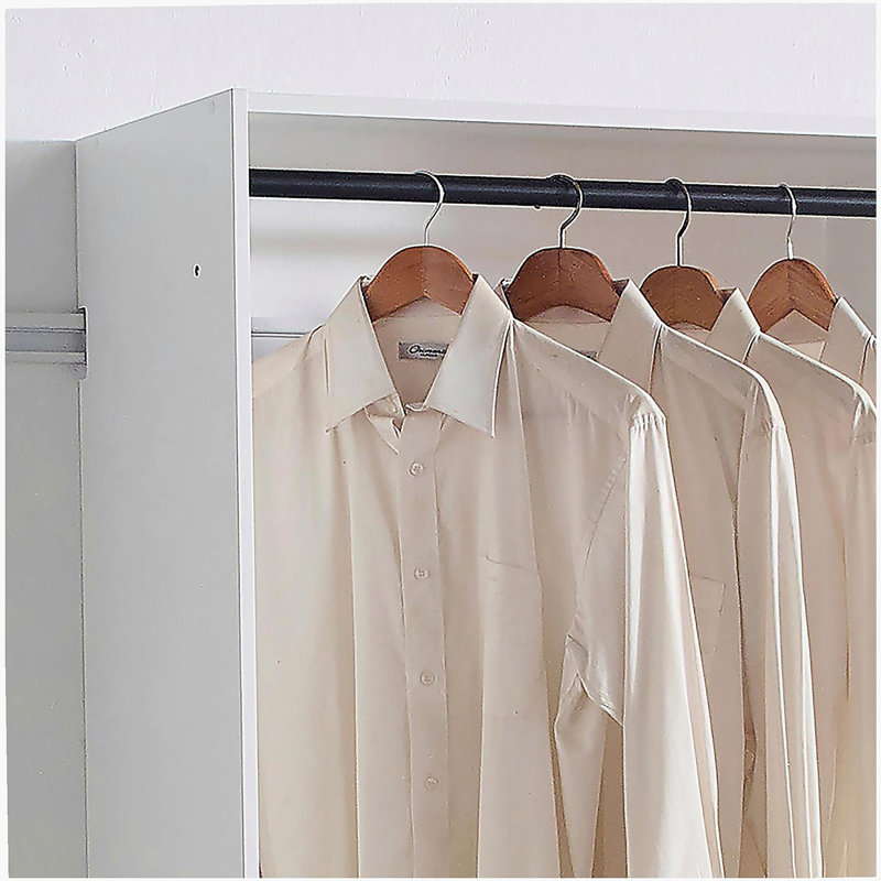 Devi White Wall Mounted Wood Closet System, White