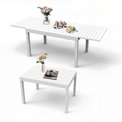 Table de salle à manger extensible en aluminium avec revêtement en E et verrou