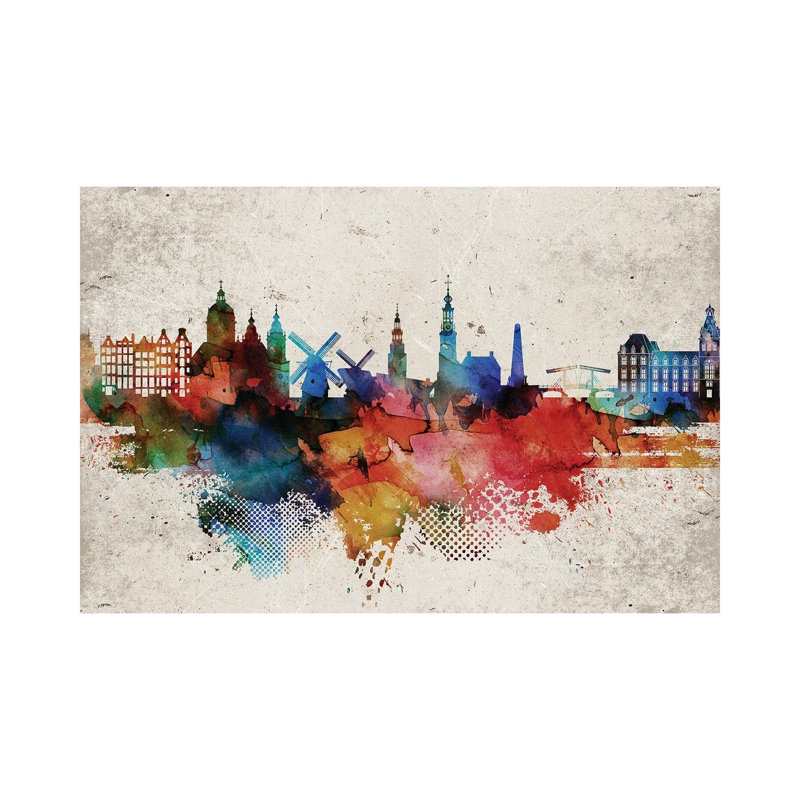 Amsterdam Abstract 1 Piece Wrapped Canvas Wall Art, 20.32 cm H x 30.48 cm W