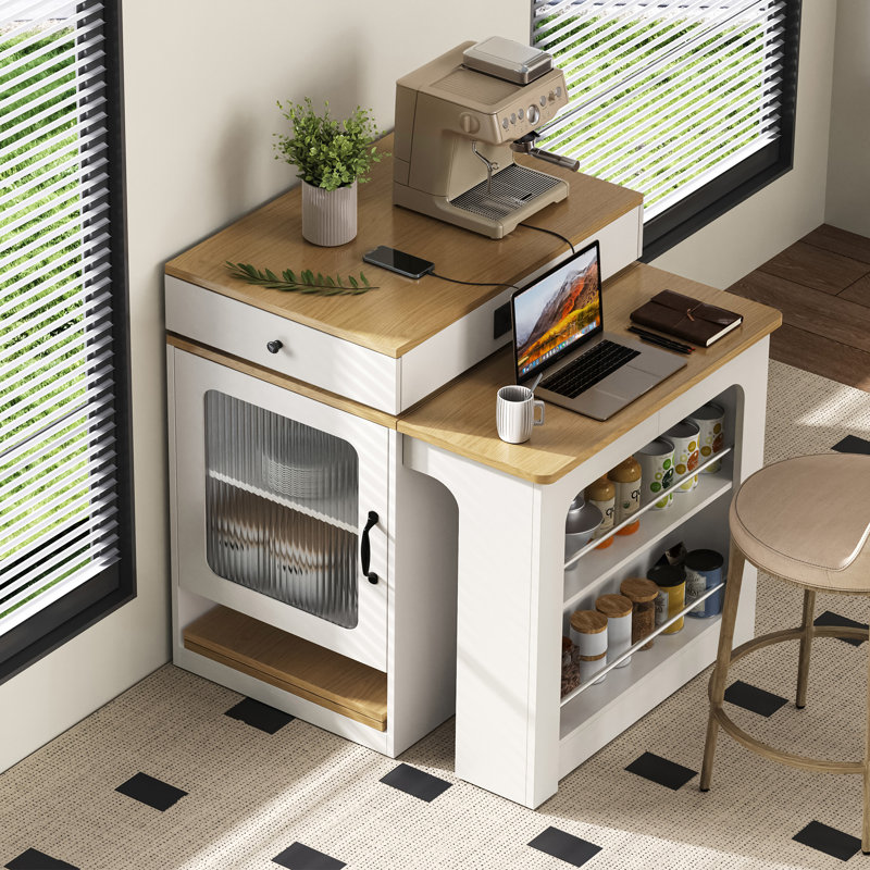 71 cm W Kitchen Island with Top, White