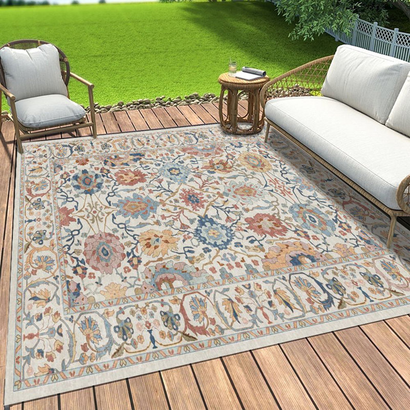 Vintage Patterned Area Rug with Non-Slip Rubber Backing, Innovative Textured Surface Decorative Carpet for Living Room, Bedroom, Dining Room - Durable Fade-Resistant Floor Mat