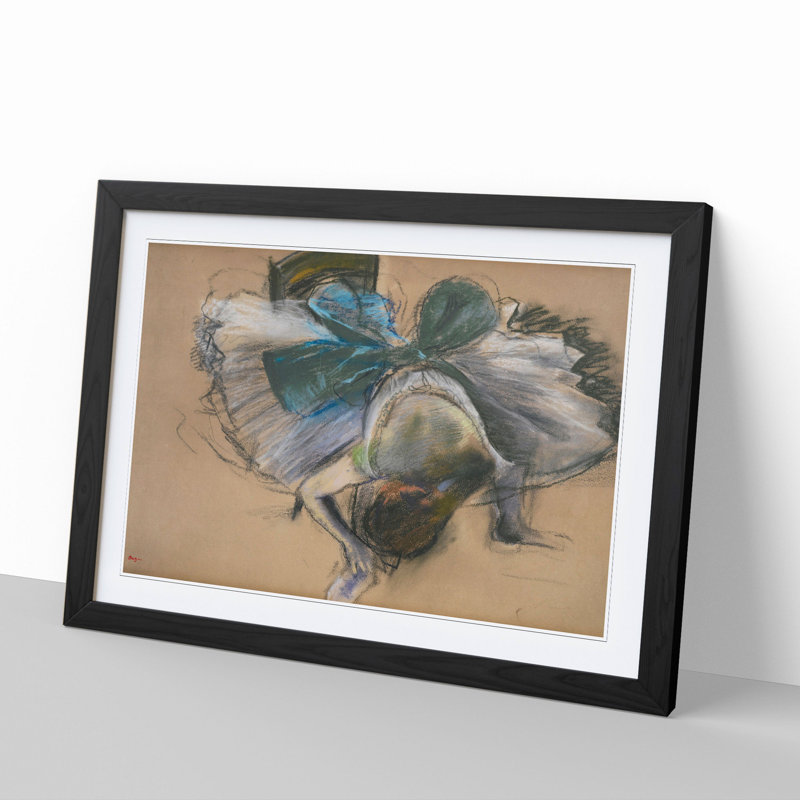 Ballet Ballerina Dancer Tying Her Slipper Vol.1 by Edgar Degas - Picture Frame Painting, 48cm H x 65cm W x 2cm D