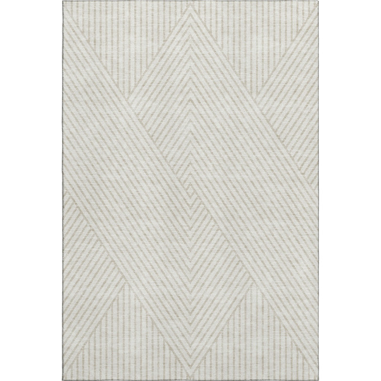 Premium Machine Washable Prisco Ivory Rug