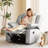34" Wide Manual Upholstered Swivel Rocker Recliner with Adjustable Armrests-1685833462