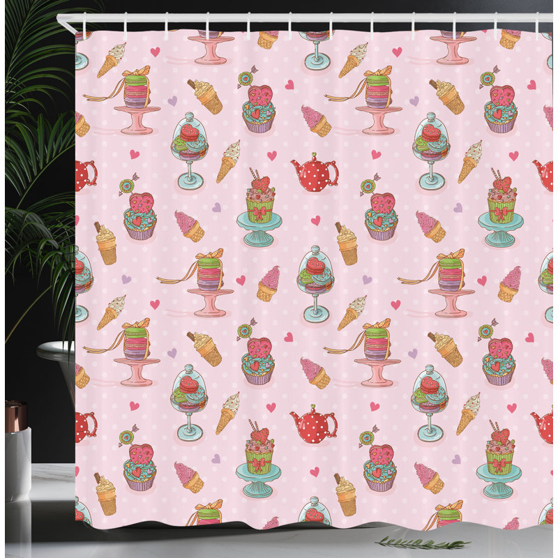 Shower Curtain with Hooks Included, 70"H x 69"W