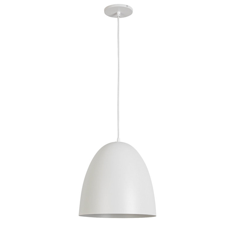 Luminaire suspendu à cordon 1 lumière Ofelia, Blanc mat, H 84,75 po x l 11,75 po x P 11,75 po