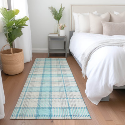 Tapis bleu sarcelle lavable intérieur / extérieur Zinara 