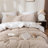 Solayne 100% Washed Cotton Duvet Cover Set with Faux Hemp Texture, Solid Color, Zipper Closure and Corner Ties-111685169-111685185