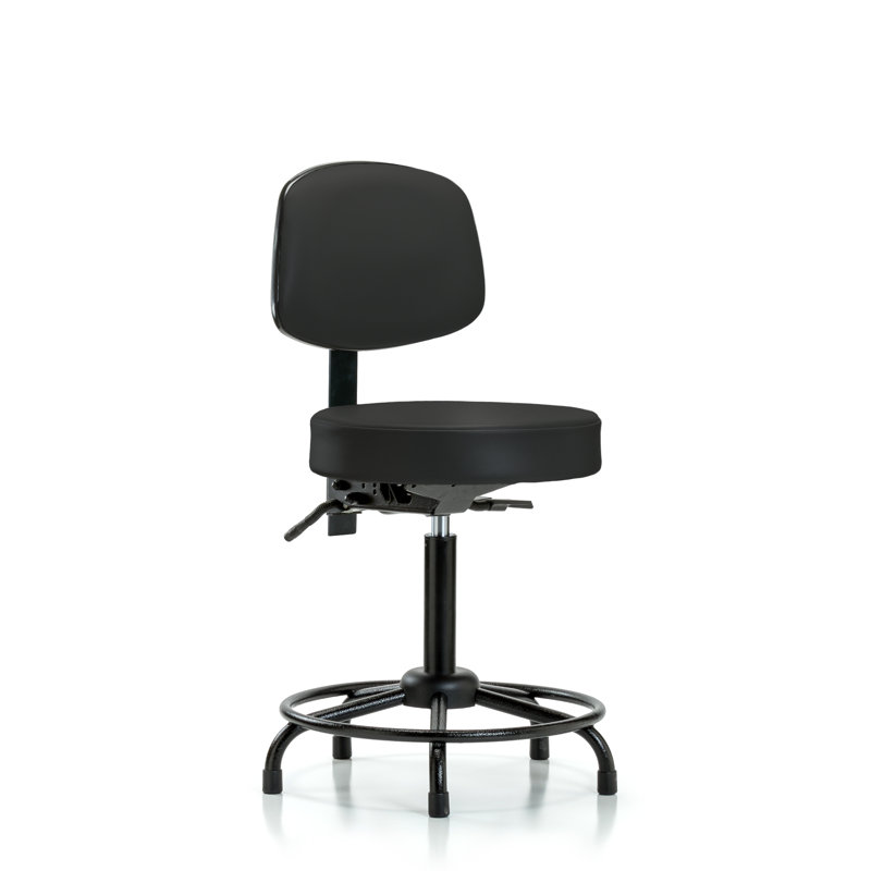 Tabouret de bar Barcus, Noir, Patins