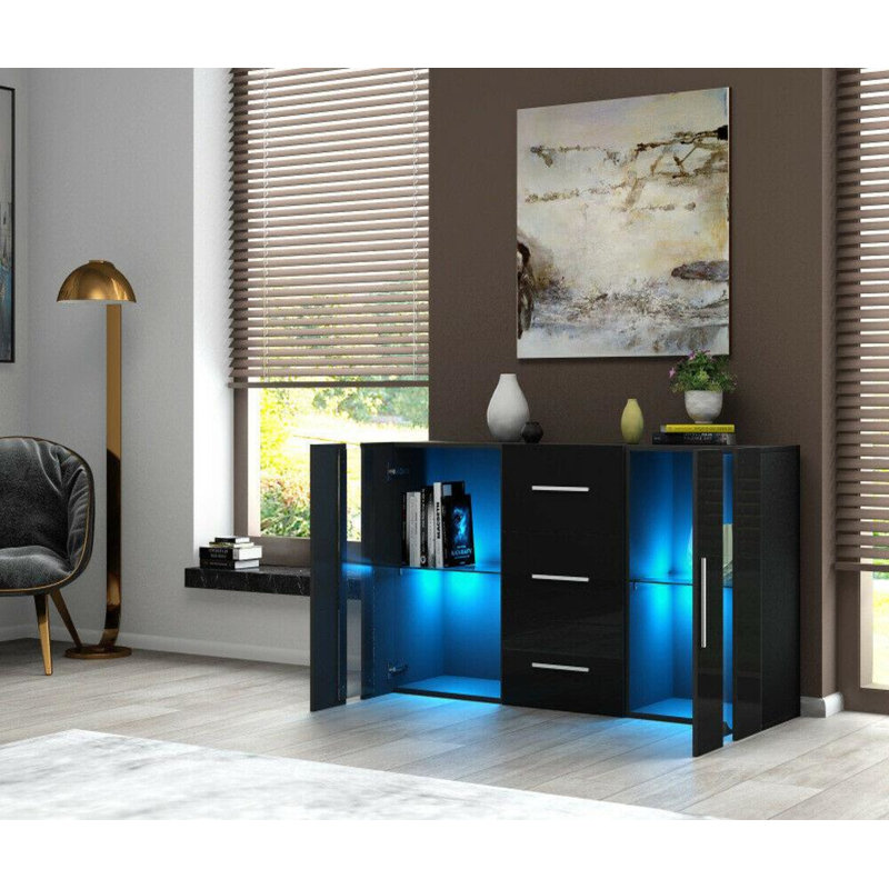 Ospina 135cm Sideboard, Black