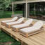 Confort réglable avec style côtier robuste en bois d'acacia pour la piscine et le jardin