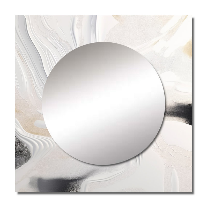 Minesha - miroir carré abstrait en marbre pour décoration murale, 36 po x 36 po